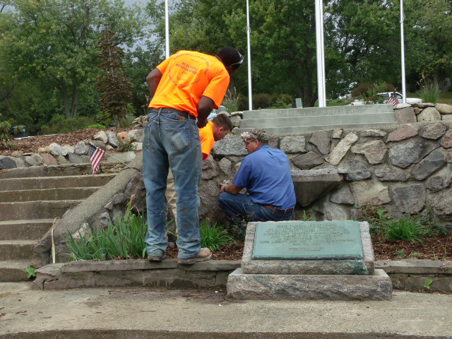 Building Restorations work on the lower memorial